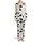 Cat Lovers' Whimsical Black Cat Silhouette & Outline Seamless Pattern with Yarn Balls on Creamy Off-White Satin Pajamas Set - 2