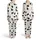 Cat Lovers' Whimsical Black Cat Silhouette & Outline Seamless Pattern with Yarn Balls on Creamy Off-White Satin Pajamas Set - 1