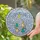Dreamy Art Adorers' Tiffany-Style Stained Glass Whimsical Childlike Figures Sky Blue Cloud Mosaic Moon Stars Stained Glass Suncatcher - 5