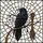 Mystical Art Admirers' Stained Glass Black Crow Witchy Broom Yellow Cream Mosaic Stained Glass Suncatcher - 8
