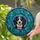 Dog Lovers' Vivid Tiffany Stained Glass Floppy Ear Dog Portrait Royal Blue Frame Swirling Blue-Green Mosaic Stained Glass Suncatcher - 5