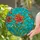 Stained Glass Art Lovers' Tiffany Style Fiery Orange-Red Lily Teal-Turquoise Mosaic Pattern Stained Glass Suncatcher - 5