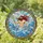 Mythology & Ocean Enthusiasts' Tiffany Stained Glass Sea God, Golden Trident, Dolphins, Vibrant Blue Waves Stained Glass Suncatcher - 1