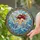 Mythology & Ocean Enthusiasts' Tiffany Stained Glass Sea God, Golden Trident, Dolphins, Vibrant Blue Waves Stained Glass Suncatcher - 2