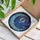 Art Admirers' Intricate Tiffany Stained Glass Blue Buddha Cosmic Moon Mosaic Deep Blue Gold Stained Glass Suncatcher - G8UZobnhha