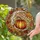 Autumn Lovers' Tiffany Stained Glass Luminous Pumpkin Iridescent Crescent Moon Amber Floral Mosaic Stained Glass Suncatcher - 5