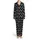 Mindful Lifestyle: Coffee Weed Acceptance Change Pattern - White On Black Wearable Graphic Satin Pajamas Set - 2