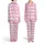 Nostalgic Feminine Rose Bud Patchwork: Fuchsia Pink Stripe Floral Polka Dot Loungewear Satin Pajamas Set - 1