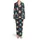 Island Dreamer's Vintage Teal Botanical Hibiscus Monstera Print Custom Design Satin Pajamas Set - 2