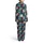 Island Dreamer's Vintage Teal Botanical Hibiscus Monstera Print Custom Design Satin Pajamas Set - 3