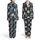 Island Dreamer's Vintage Teal Botanical Hibiscus Monstera Print Custom Design Satin Pajamas Set - 1