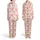 Women's Gingerbread Men Houses Pattern, Pink Poinsettia, Snowy Pine, Candy Cane Sleep Set Satin Pajamas Set - 1
