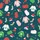 Deep Teal Christmas Polka Dot Pajamas Socks Santa Hats Snowflakes Star Lights Pattern Satin Pajamas Set - 9