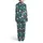 Deep Teal Christmas Polka Dot Pajamas Socks Santa Hats Snowflakes Star Lights Pattern Satin Pajamas Set - 3