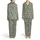Muted Olive Green Off-White Irregular Dot Cream Terracotta Blob Stylized Star Design Satin Pajamas Set - 1