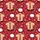 Christmas Red Snowflakes Muscular Torso Peach Tan Skin Red Tie Gold Buckle Print Satin Pajamas Set - 9