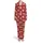 Christmas Red Snowflakes Muscular Torso Peach Tan Skin Red Tie Gold Buckle Print Satin Pajamas Set - 2