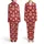 Christmas Red Snowflakes Muscular Torso Peach Tan Skin Red Tie Gold Buckle Print Satin Pajamas Set - 1