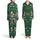 Santa Claus Bass Fish 'MERRY FISHMAS' Design - Dark Forest Green Snowflakes & Fish Hooks Pattern Satin Pajamas Set - 1