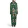 Santa Claus Bass Fish 'MERRY FISHMAS' Design - Dark Forest Green Snowflakes & Fish Hooks Pattern Satin Pajamas Set - 3