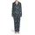 Hand-Drawn Block-Print Stylized Pastel Blue Bell Flowers Sage Green Leaves Indigo Pattern Satin Pajamas Set - 2