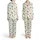 Christmas Tree Star Candy Cane Light Bulb Gift Gingerbread Elf Ornament Snowflake Design Satin Pajamas Set - 1