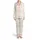 Women's Pale Cream Champagne Glass Sleep Mask Star Light Pink Lavender Line Art Pattern Satin Pajamas Set - 2