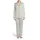 Intricate Baroque Scrollwork Acanthus Filigree Ivory Slate Taupe Motif Satin Pajamas Set - 2
