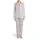 Hand-Sketched Rose Blossom Pattern: Off-White Field, Charcoal Outlines, Blush Pink Petals Satin Pajamas Set - 2
