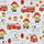 Kids Cartoon Firefighter Fire Truck Dalmatian Dog Flame Water Hydrant Bell Light Grey Satin Pajamas Set - 9