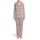 Bridesmaid Maid of Honor: Blush Pink Script Text & Rose Lily Floral Design Satin Pajamas Set - 2