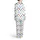 Clean Hand-Drawn White Background Multi-Color Circles Ovals Scallop Pattern Design Satin Pajamas Set - 3