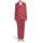 Deep Red White Silver Overlapping Circles Confetti Stars Streamers Dense Pattern Satin Pajamas Set - 2