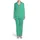 Geometric Grid Pattern Wide Narrow Vertical Horizontal Stripes Bright Cyan Lime Green Satin Pajamas Set - 2