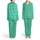 Geometric Grid Pattern Wide Narrow Vertical Horizontal Stripes Bright Cyan Lime Green Satin Pajamas Set - 1