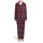 Card Player Red Navy White Tartan Plaid Q K Heart Seamless Design Satin Pajamas Set - 2