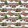 Christmas Raccoon Santa Hat Snowmen Gifts, Snow Drifts Gingerbread Edge-to-Edge Red Green Pattern Men's Polo Shirt (Lightweight) - 5