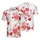 Red Heart Pattern: Mixed Shapes Stripes Dots Scribbles on White Textile Ground Men's Polo Shirt (Lightweight) - LpFN5q1mXi