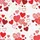 Red Heart Pattern: Mixed Shapes Stripes Dots Scribbles on White Textile Ground Men's Polo Shirt (Lightweight) - 5