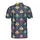 Flying Saucer Cat Light Beam Pattern Navy Polka Dot Multi-Color Stars Textile Print Men's Polo Shirt (Lightweight) - h6nf6XTyuT