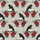 Stylized Skull Raven Design, Deep Red Roses & Dark Green Thorny Leaves, Beige Textile Pattern Men's Polo Shirt (Lightweight) - 5