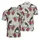 Stylized Skull Raven Design, Deep Red Roses & Dark Green Thorny Leaves, Beige Textile Pattern Men's Polo Shirt (Lightweight) - hvLfQQcuCt