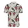Stylized Skull Raven Design, Deep Red Roses & Dark Green Thorny Leaves, Beige Textile Pattern Men's Polo Shirt (Lightweight) - sBICrx4VLu