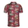 Red Background Tropical Holiday Santa Surfing Hula Reindeer Woodie Cars Intricate Pattern Men's Polo Shirt (Lightweight) - I7KMkxMi3x