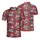 Red Background Tropical Holiday Santa Surfing Hula Reindeer Woodie Cars Intricate Pattern Men's Polo Shirt (Lightweight) - RVez2bSdvu