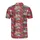 Red Background Tropical Holiday Santa Surfing Hula Reindeer Woodie Cars Intricate Pattern Men's Polo Shirt (Lightweight) - _rnbefCpAn