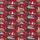 Red Background Tropical Holiday Santa Surfing Hula Reindeer Woodie Cars Intricate Pattern Men's Polo Shirt (Lightweight) - 5