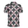 Red Outline Heart Lollipops Small Red Hearts Dark Grey White Checkerboard Design Men's Polo Shirt (Lightweight) - 2
