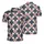 Red Outline Heart Lollipops Small Red Hearts Dark Grey White Checkerboard Design Men's Polo Shirt (Lightweight) - 1