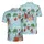 Bigfoot Surfer Beach: Palm Trees, Hibiscus, Red White Surfboards Edge-to-Edge Men's Polo Shirt (Lightweight) - E30EwIfARD